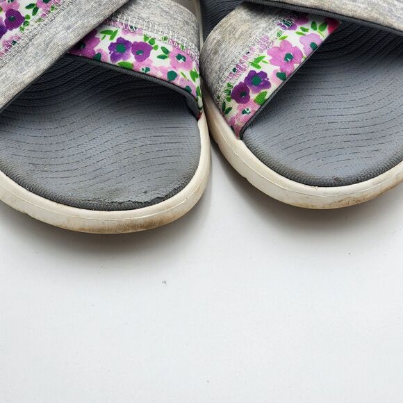 Skechers Go Walk Flex Gray Multi Blossom Slide Sandals Size 10 - Picture 9 of 12